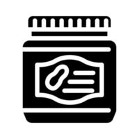 bouteille avec illustration vectorielle d'icône de glyphe de beurre d'arachide sucré vecteur