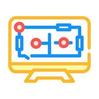 contrôle de la maison, illustration vectorielle de l'icône de couleur de l'écran de l'ordinateur domestique intelligent vecteur