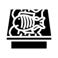 vitrine avec illustration vectorielle d'icône de glyphe de poisson vecteur