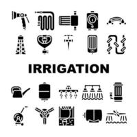 icônes de collection de système d'irrigation définies illustration isolée vecteur
