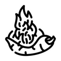 illustration vectorielle de l'icône de la ligne de légumes au poivre aux épices brûlantes vecteur