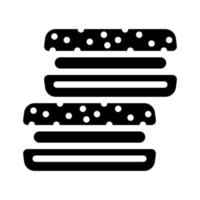 biscuits dessert glyphe icône illustration vectorielle vecteur
