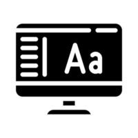 polices système d'exploitation glyphe icône illustration vectorielle vecteur