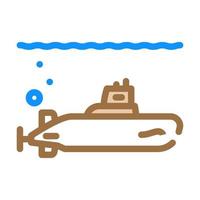 illustration vectorielle d'icône de couleur militaire sous-marin vecteur