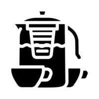 boisson au thé pour se détendre glyphe icône illustration vectorielle vecteur
