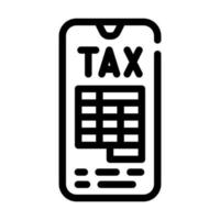illustration vectorielle de l'icône de la ligne de taxe mobile vecteur