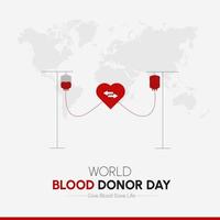 publication sur les réseaux sociaux de la journée mondiale du donneur de sang vecteur