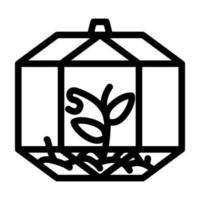 illustration vectorielle de l'icône de la ligne d'équipement du florarium vecteur