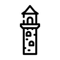 L'icône de la ligne de la tour de guet noir illustration vectorielle vecteur