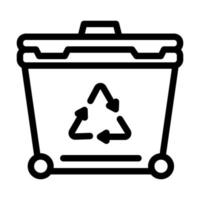 conteneur pour le recyclage des déchets ligne icône illustration vectorielle vecteur