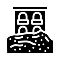 illustration vectorielle d'icône de glyphe de catastrophe de fortes pluies vecteur