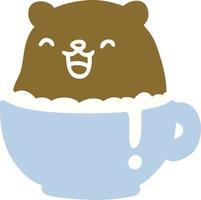 petit ours dans une tasse vecteur