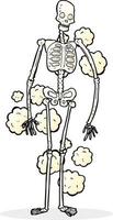 dessin animé vieux squelette poussiéreux vecteur