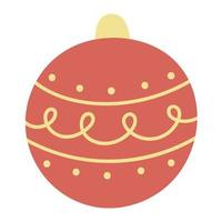 jouet de noël pour l'arbre, boule avec un motif. illustration vectorielle dessinés à la main.symbole de vacances traditionnel vecteur