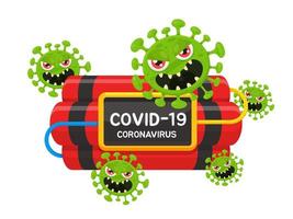 Coronavirus Covid-19 avec conception de dynamite vecteur