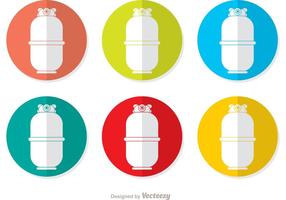 Icônes colorées de vecteur cylindre de gaz