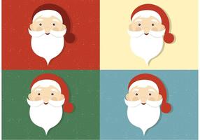 Vecteur gratuit Santa Claus Faces