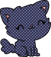 dessin animé mignon chat pelucheux kawaii vecteur