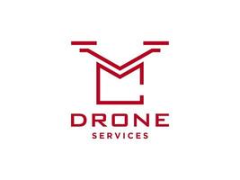 lettre c icône de vecteur de modèle de logo de drone. vecteur de drone de photographie. icône de vecteur d'hélicoptère quad