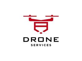 lettre une icône de vecteur de modèle de logo de drone. vecteur de drone de photographie. icône de vecteur d'hélicoptère quad