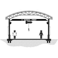 entrepôt, section d'usine, illustration vectorielle de conception de structure de cadre de toit vecteur