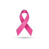 icône de ruban rose. logo du ruban. symbole de ruban de sensibilisation. ruban de campagne contre le cancer du sein vecteur
