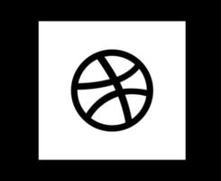 illustration vectorielle de conception de symbole d'icône de médias sociaux dribbble vecteur