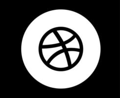 dribbble icône de médias sociaux symbole conception abstraite illustration vectorielle vecteur