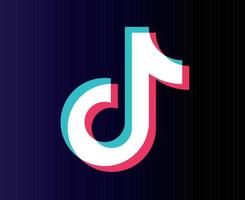 icône de médias sociaux tiktok illustration vectorielle de conception de logo abstraite vecteur