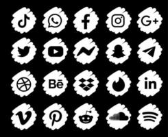 collection icône de médias sociaux symbole abstrait conception illustration vectorielle vecteur