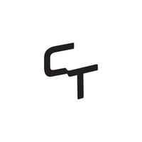 vecteur de conception de logo de lettre ct ou tc.