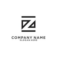 vecteur de conception de logo monogramme lettre z ou zz.