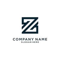 vecteur de conception de logo monogramme lettre z ou zz.