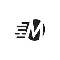 concept de conception de logo rapide lettre m. création de logo vectoriel lettre m technologie.