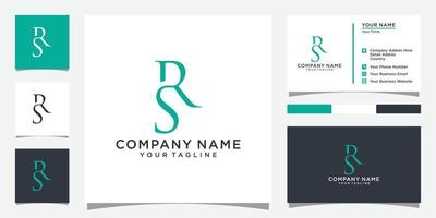 vecteur de conception de logo de lettre rs ou sr avec conception de carte de visite.