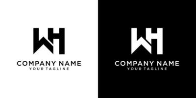 vecteur de conception de logo de lettre initiale wh ou hw.