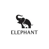 logo éléphant modèle vectoriel parent et bébé éléphant.