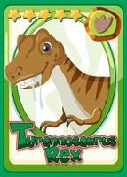 carte de personnage de dessin animé tyrannosaurus rex