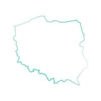 carte de la pologne sur fond blanc vecteur