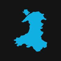 Carte du Pays de Galles sur fond blanc vecteur