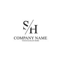 monogramme de conception de logo de lettre initiale sh ou hs. vecteur