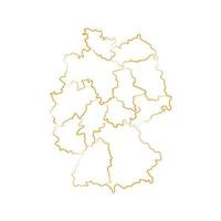 Carte de l'Allemagne avec les régions sur fond blanc vecteur