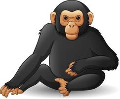 chimpanzé de dessin animé isolé sur fond blanc