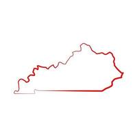 Kentucky carte illustrée sur fond blanc vecteur
