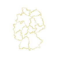 Carte de l'Allemagne avec les régions sur fond blanc vecteur