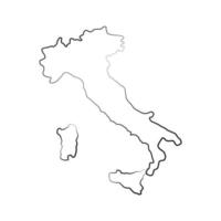 Carte de l'Italie sur fond blanc vecteur