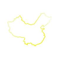 carte de la Chine sur fond blanc vecteur