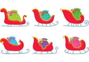 Free Hand Drawn Santa's Sleigh Vectors