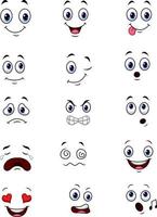 ensemble de collection d'expressions de visages de dessin animé vecteur