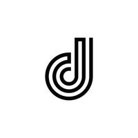 d ou dd vecteur de conception de logo de lettre initiale